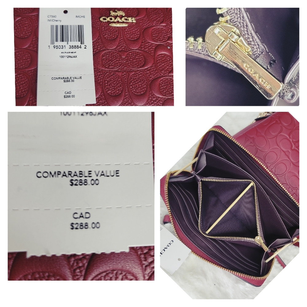 SALE 1 DAY Coach 2 PCS SET Signature Leather Bag Wallet NWT - Picture 7 of 16